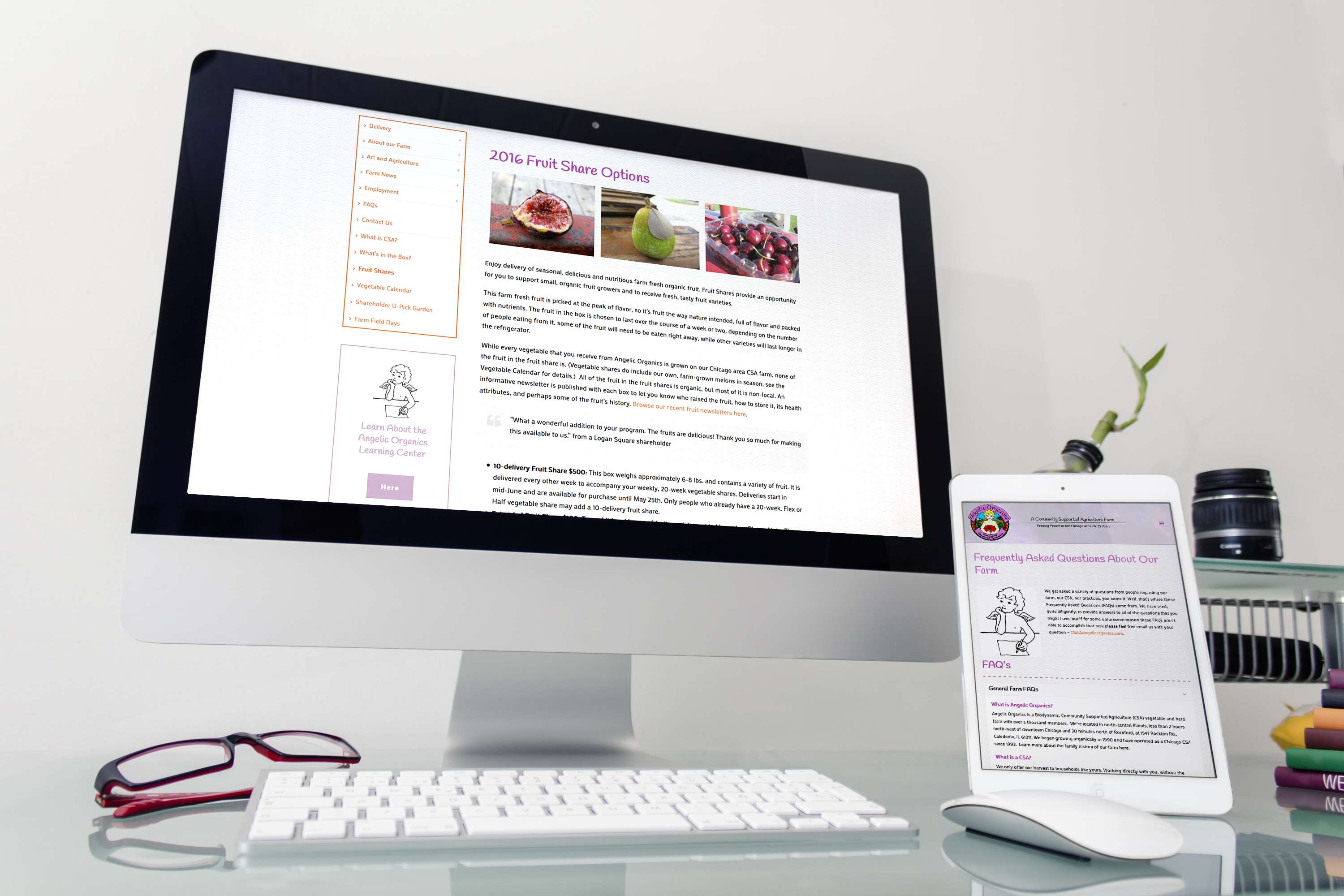 Inspwired Mobile Friendly Responsive Website Design | Angelic Organics Desktop View