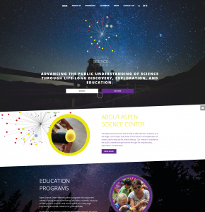 Jupiter Theme Examples | Creative Agency Boulder Colorado | Website Design | Aspen Science Center